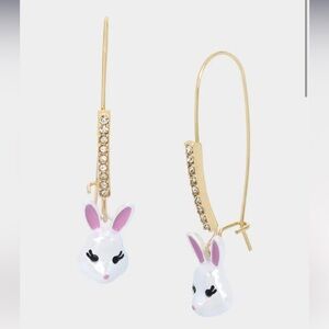 Betsey Johnson Somebunnys Baby Bunny Drop Earrings New